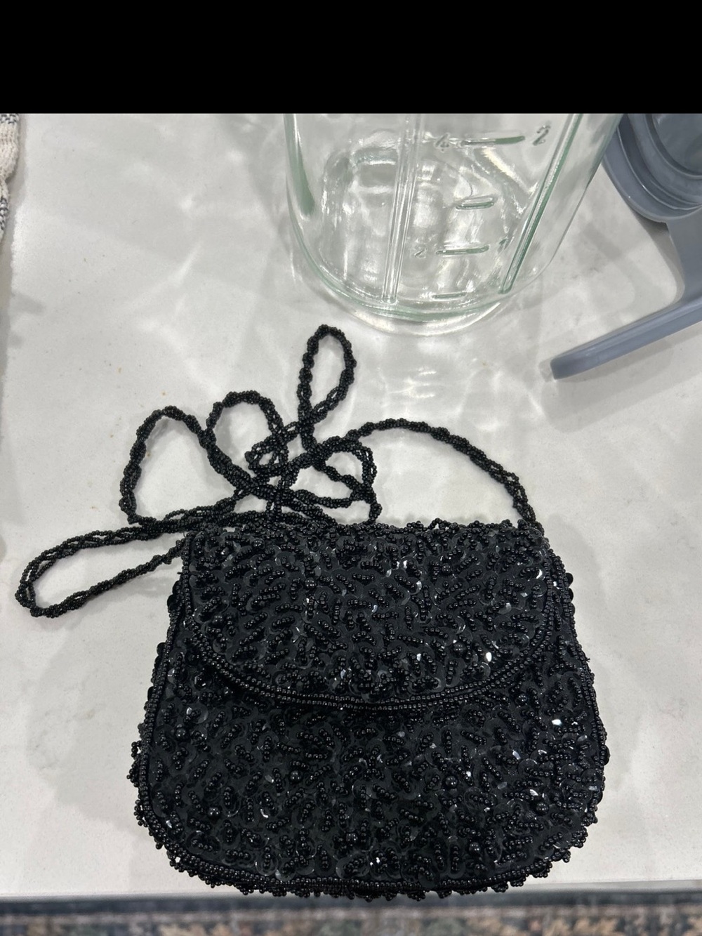 La Regale Black Beaded Crossbody